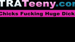 Petite redhead Kandi Quinn is friendly with huge dicks