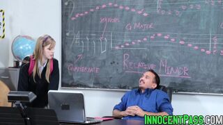Sexy schoolgirl Dolly Leigh sucks a cock for good grades