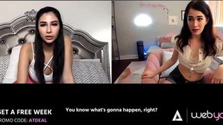 Gorgeous Teens Gianna Dior & Evelyn Claire Have Distant Video Call Sex For Their First Date